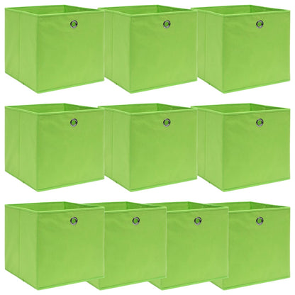 Aufbewahrungsboxen 10 Stk. Grün 32x32x32 cm Stoff