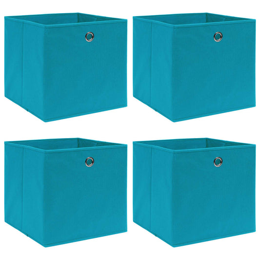Aufbewahrungsboxen 4 Stk. Babyblau 32x32x32 cm Stoff
