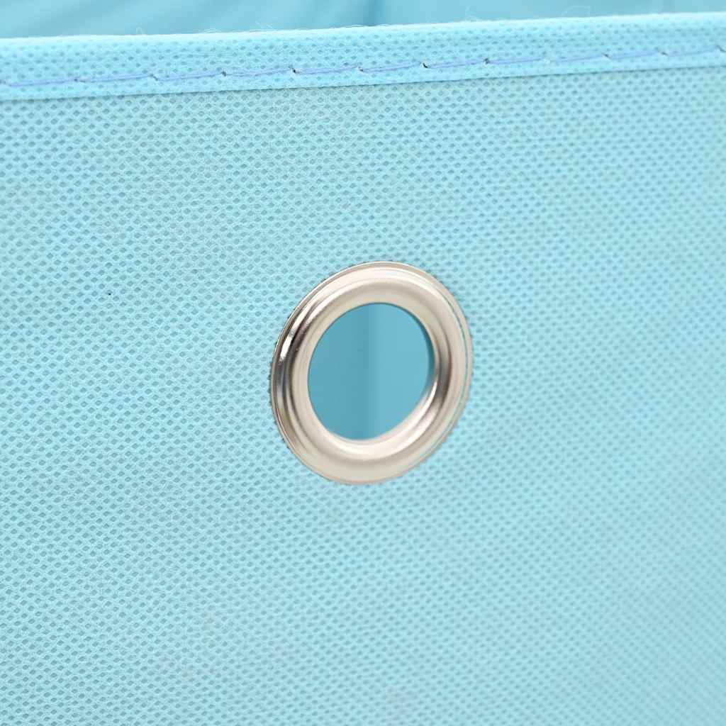 Aufbewahrungsboxen mit Deckeln 4 Stk. Babyblau 32x32x32cm Stoff
