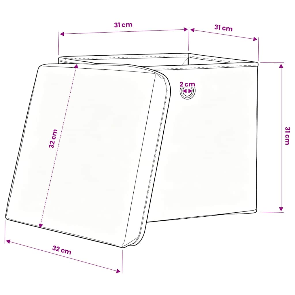 Aufbewahrungsboxen mit Deckeln 4 Stk. Babyblau 32x32x32cm Stoff