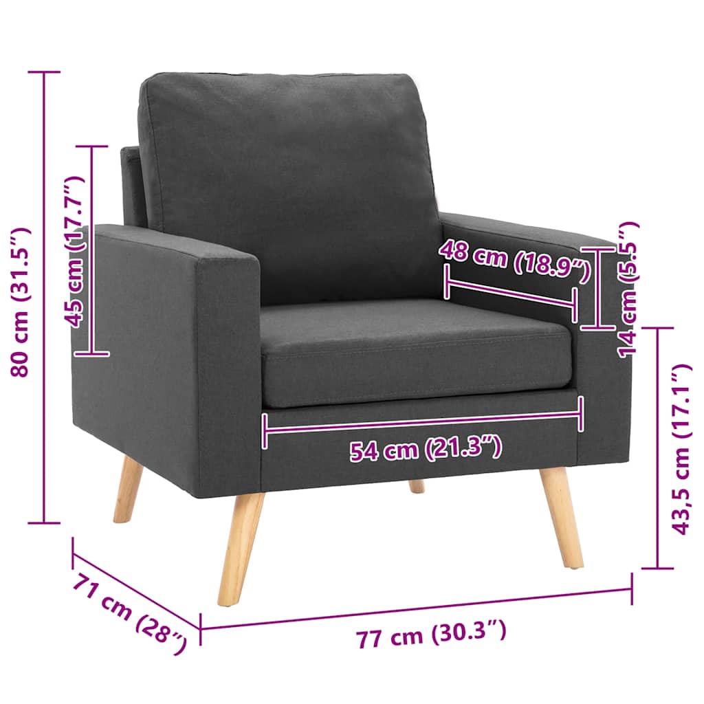 Sessel Dunkelgrau Stoff