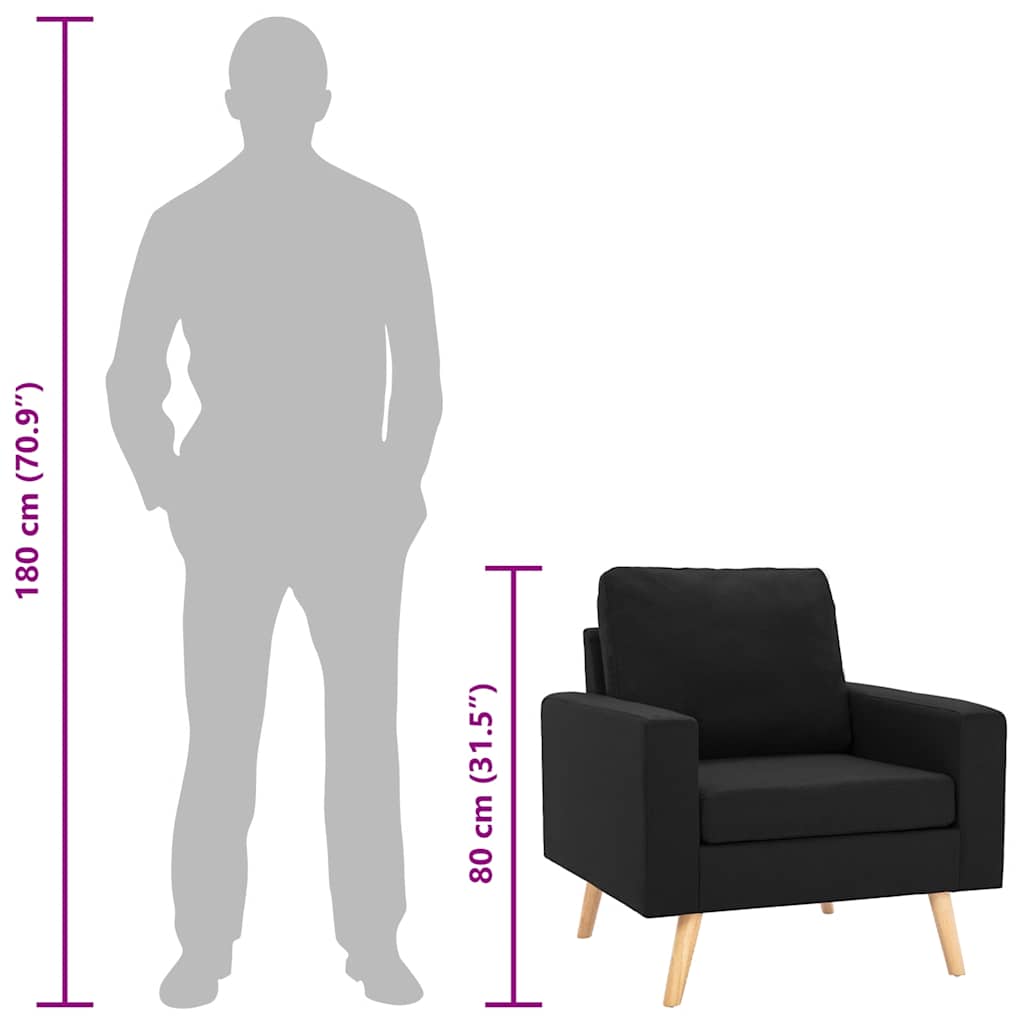 Sessel Schwarz Stoff