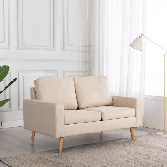 2-Sitzer-Sofa Creme Stoff