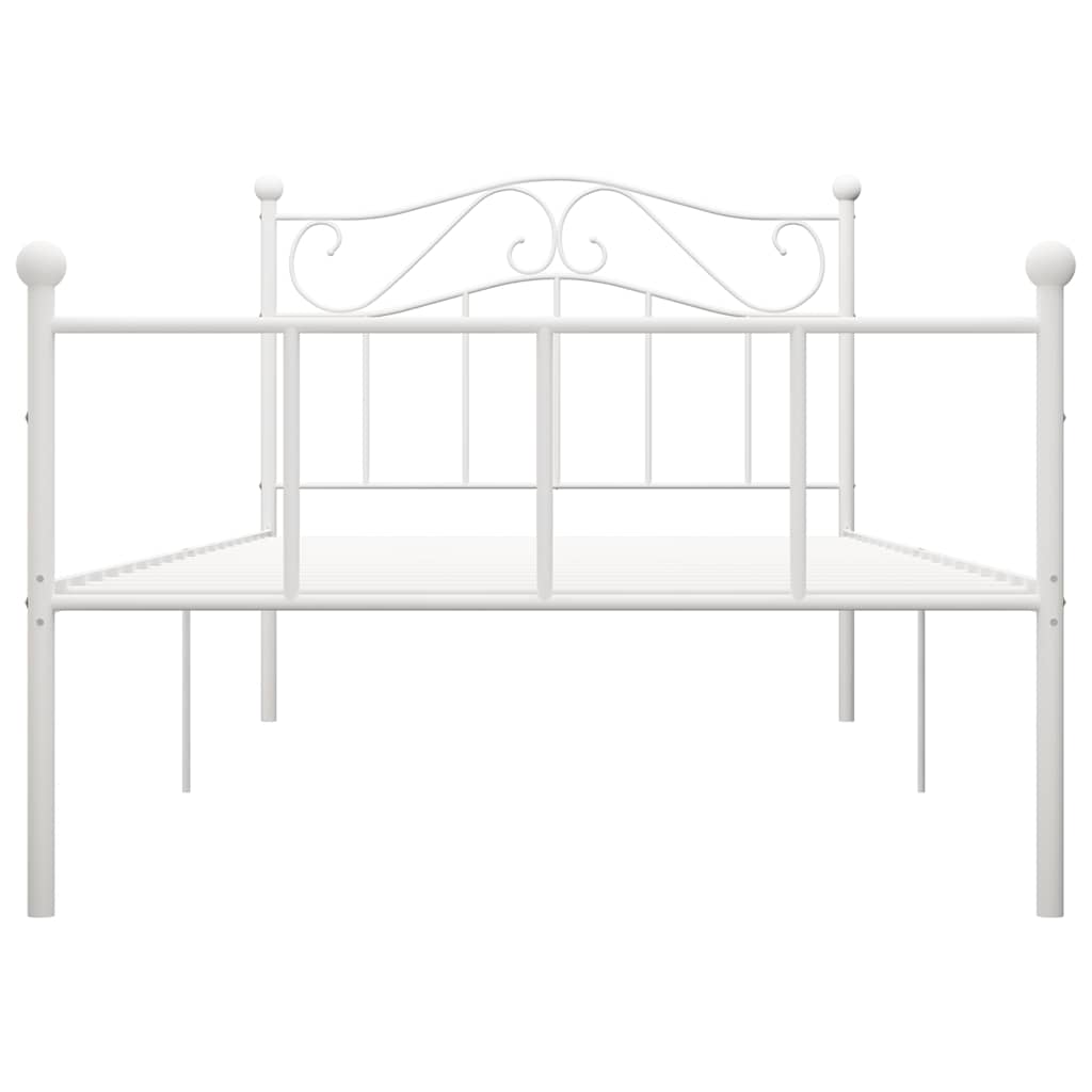 Bettgestell Weiß Metall 90×200 cm