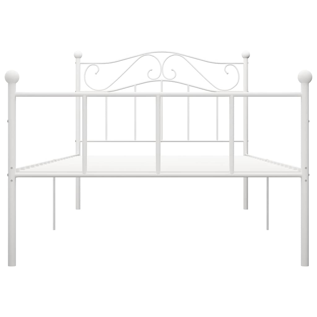 Bettgestell Weiß Metall 100×200 cm