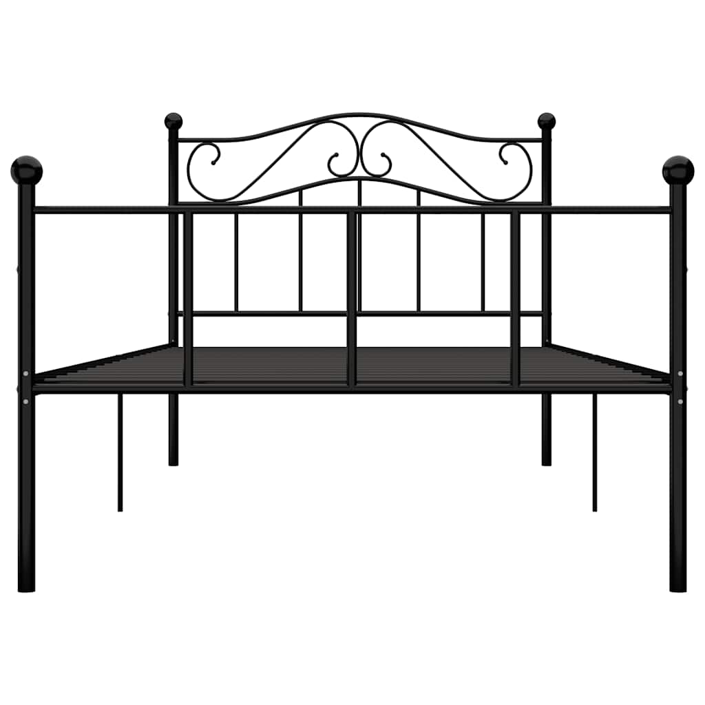 Bettgestell Schwarz Metall 90×200 cm