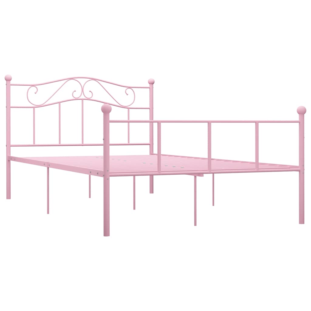 Bettgestell Rosa Metall 140×200 cm