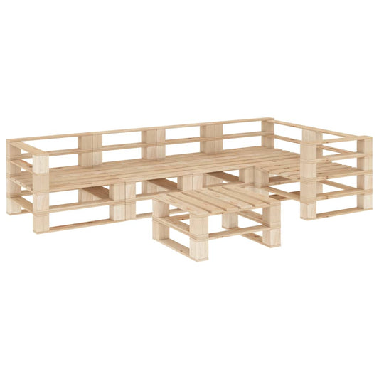 6-tlg. Garten-Lounge-Set aus Paletten Holz