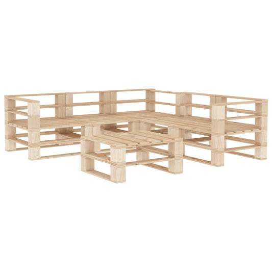 6-tlg. Garten-Lounge-Set aus Paletten Holz
