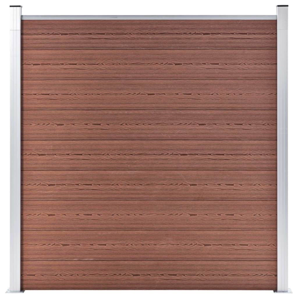 WPC Zaun-Set 2 Quadrate + 1 Schräge 446x186 cm Braun