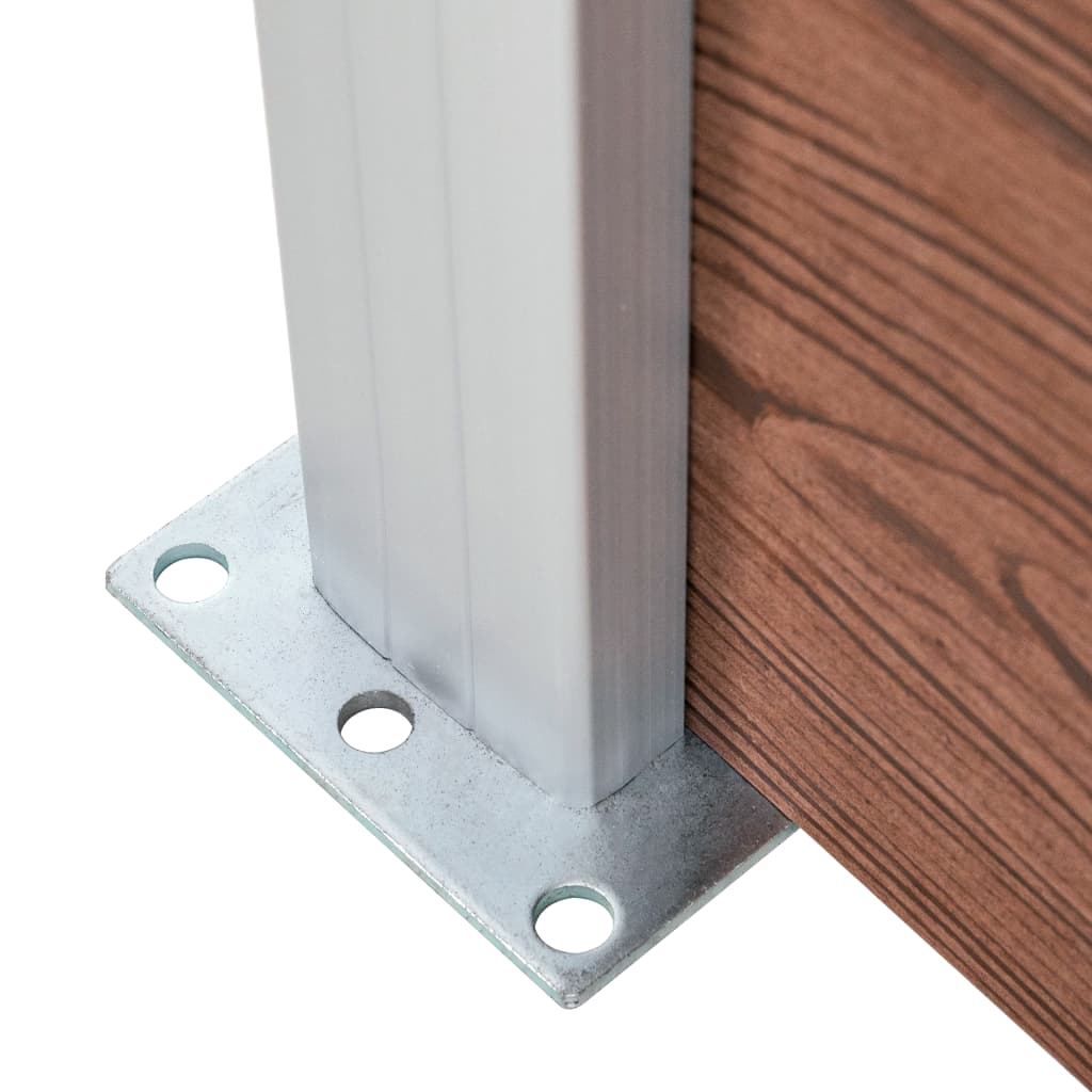 WPC Zaun-Set 2 Quadrate + 1 Schräge 446x186 cm Braun