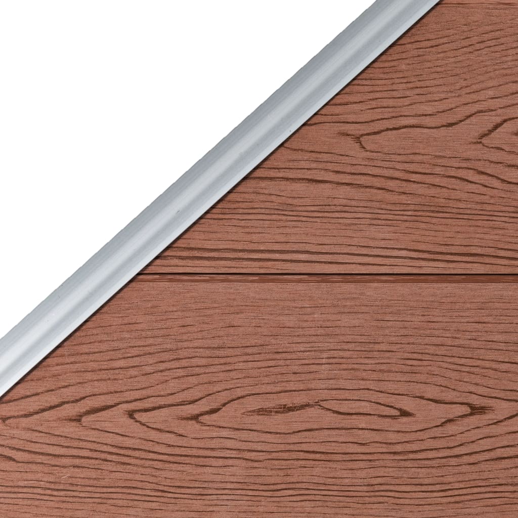 WPC Zaun-Set 2 Quadrate + 1 Schräge 446x186 cm Braun