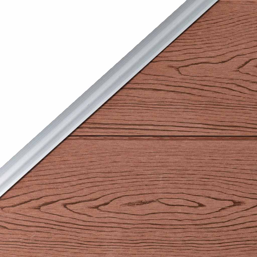 WPC Zaun-Set 2 Quadrate + 1 Schräge 446x186 cm Braun
