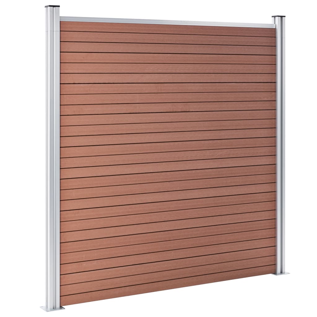 WPC Zaun-Set 2 Quadrate + 1 Schräge 446x186 cm Braun