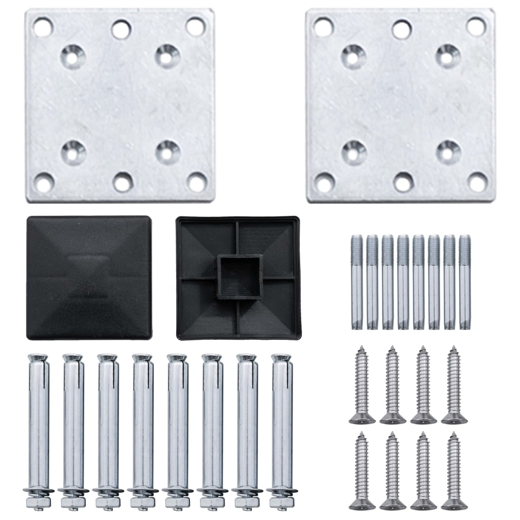 WPC Zaun-Set 2 Quadrate + 1 Schräge 446x186 cm Braun