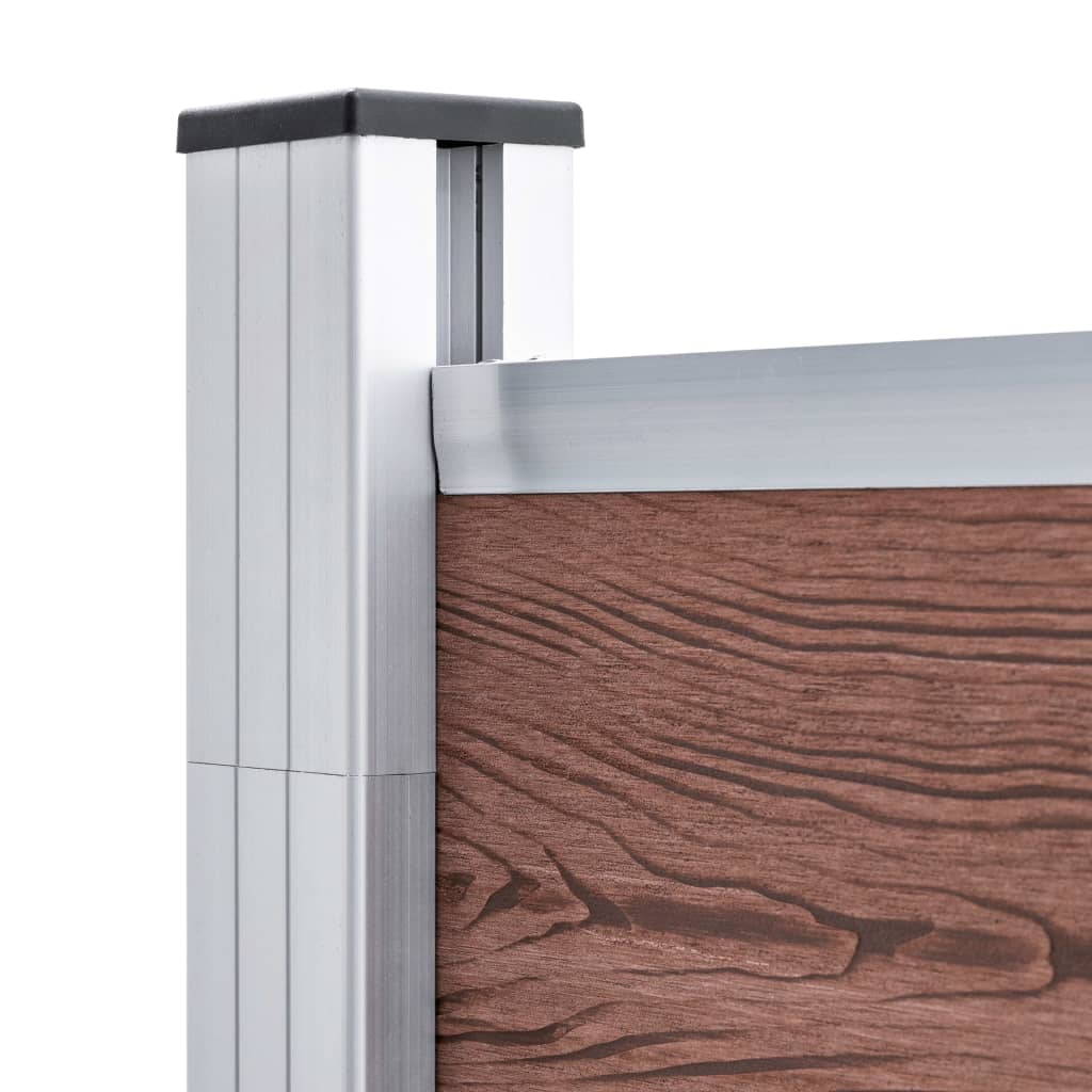 WPC Zaun-Set 3 Quadrate + 1 Schräge 619x186 cm Braun