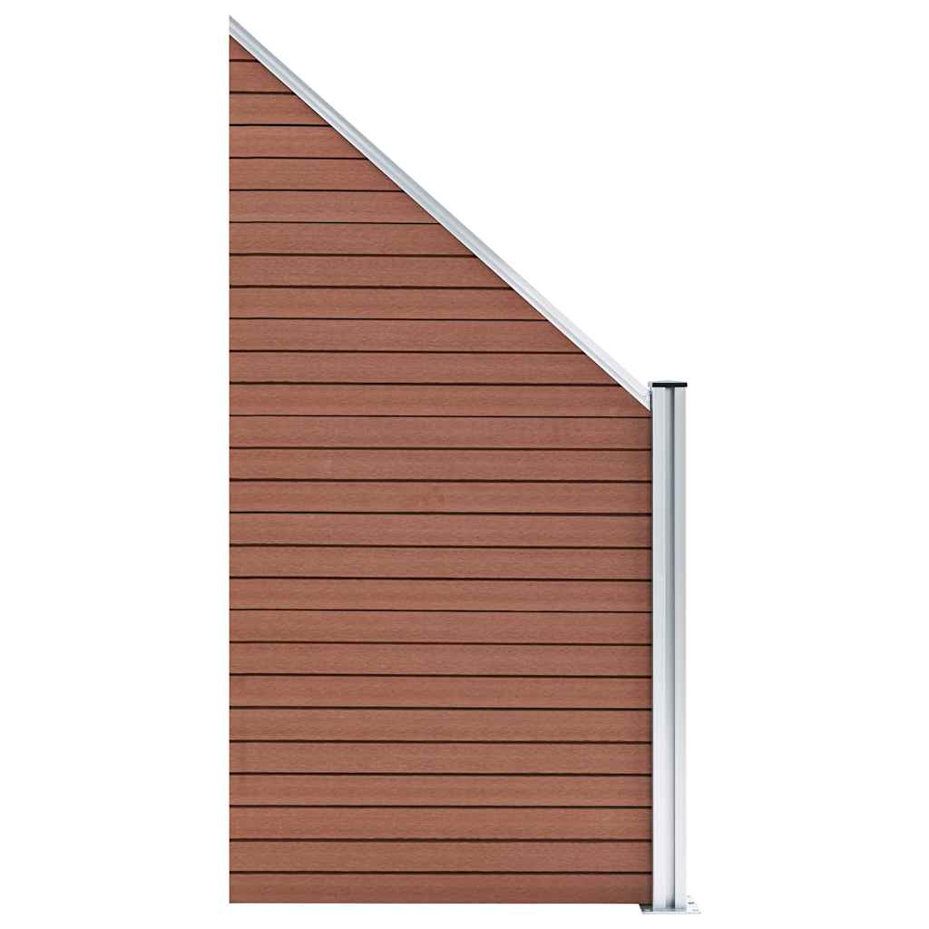 WPC Zaun-Set 4 Quadrate + 1 Schräge 792x186 cm Braun