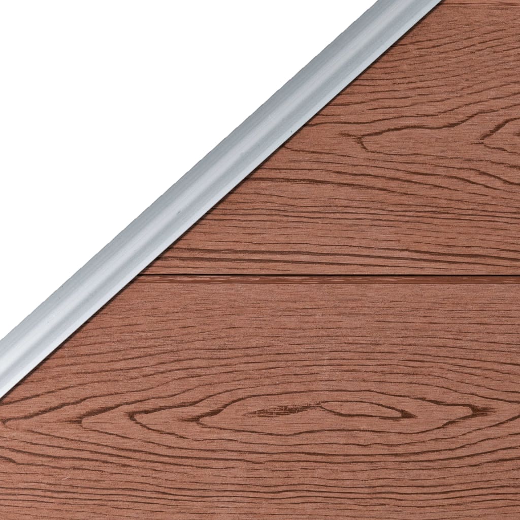 WPC Zaun-Set 4 Quadrate + 1 Schräge 792x186 cm Braun