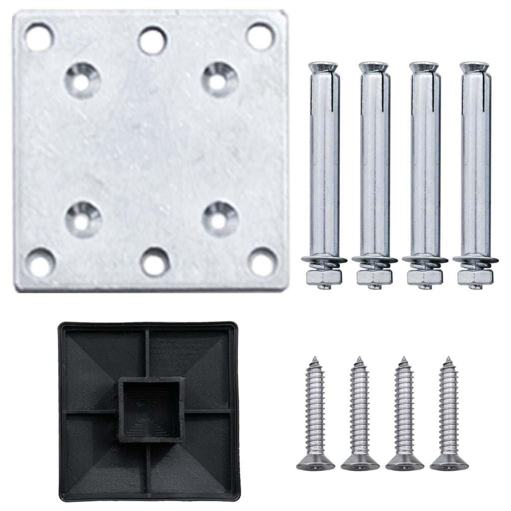 WPC Zaun-Set 4 Quadrate + 1 Schräge 792x186 cm Braun