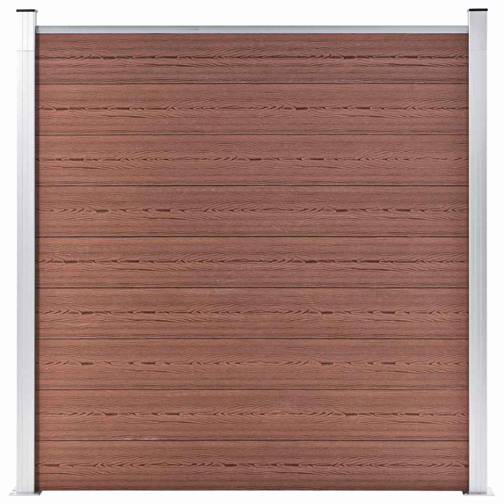 WPC Zaun-Set 5 Quadrate + 1 Schräge 965x186 cm Braun