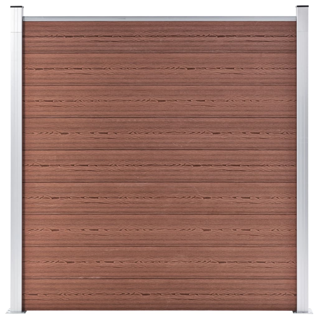 WPC Zaun-Set 8 Quadrate + 1 Schräge 1484x186 cm Braun