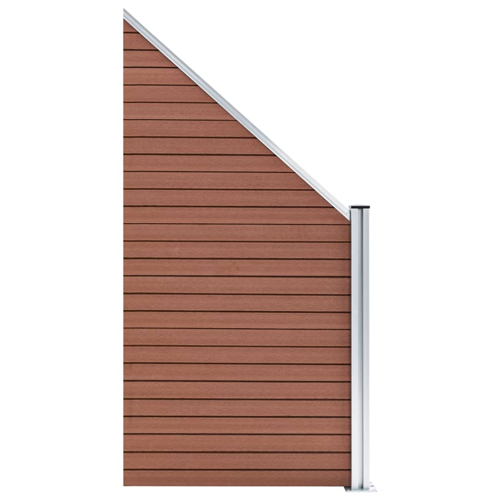 WPC Zaun-Set 8 Quadrate + 1 Schräge 1484x186 cm Braun