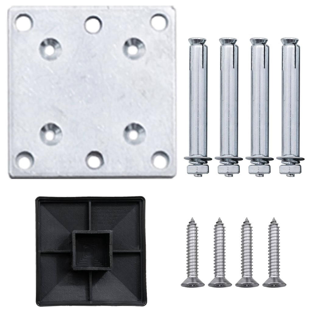 WPC Zaun-Set 8 Quadrate + 1 Schräge 1484x186 cm Braun