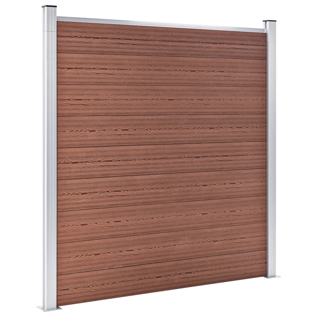 WPC Zaun-Set 8 Quadrate + 1 Schräge 1484x186 cm Braun