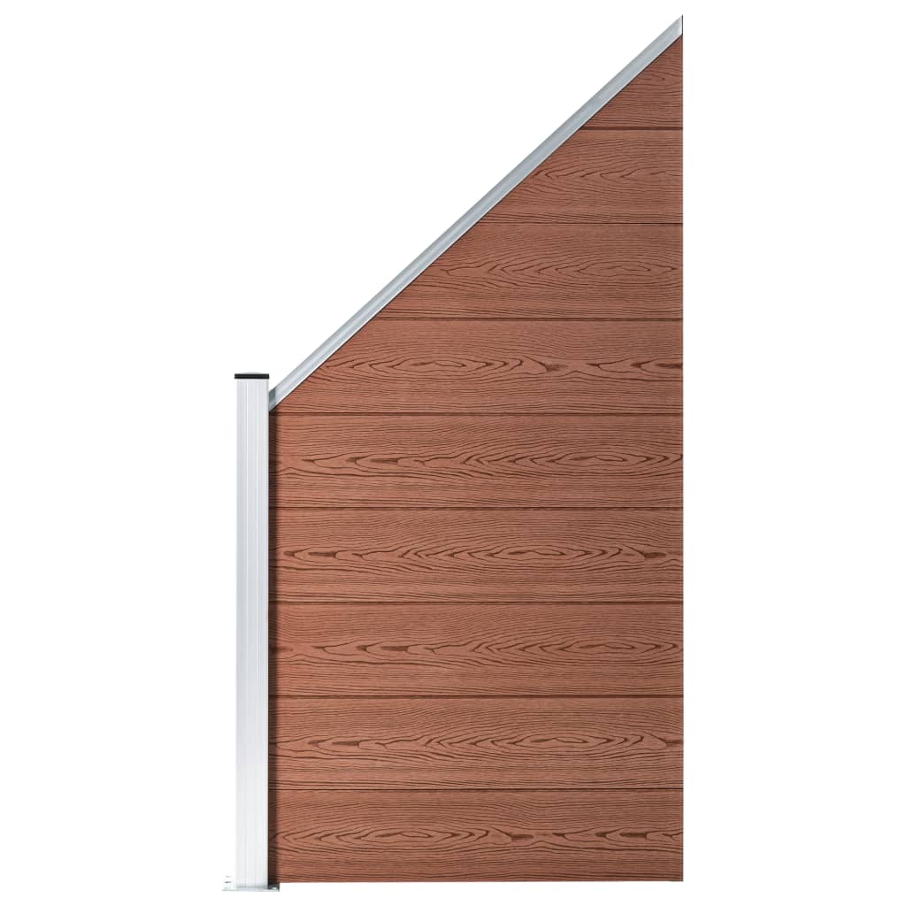 WPC Zaun-Set 8 Quadrate + 1 Schräge 1484x186 cm Braun