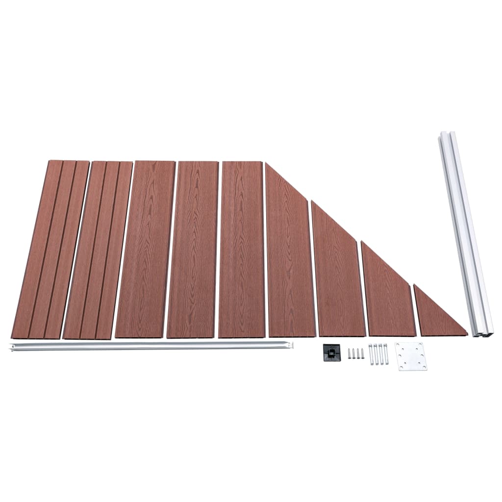 WPC Zaun-Set 10 Quadrate + 1 Schräge 1830x186 cm Braun