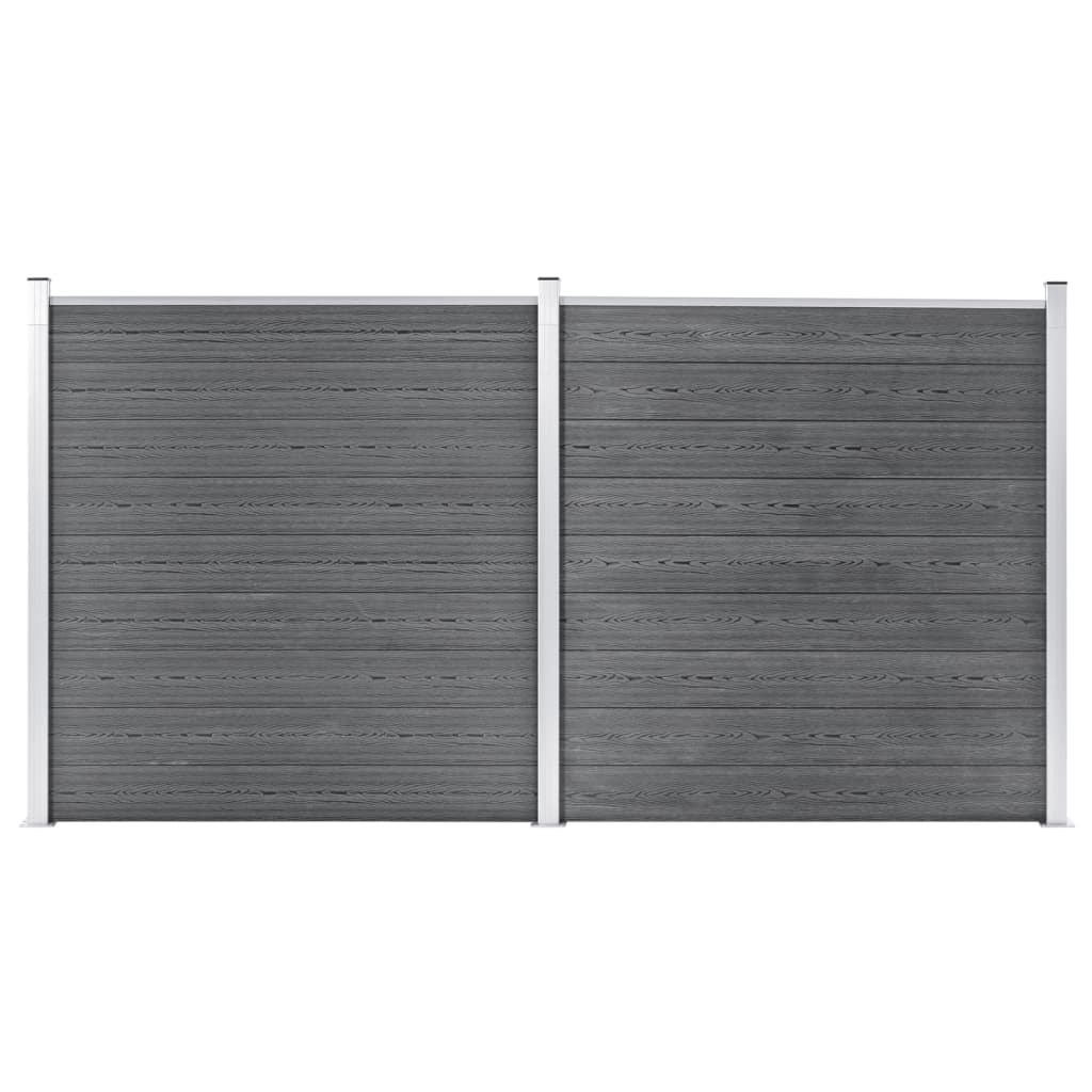 Gartenzaun WPC 353×186 cm Grau