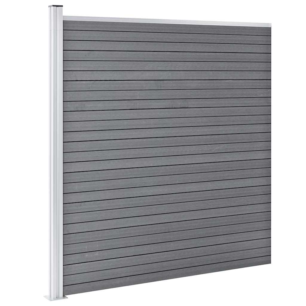 Gartenzaun WPC 353×186 cm Grau