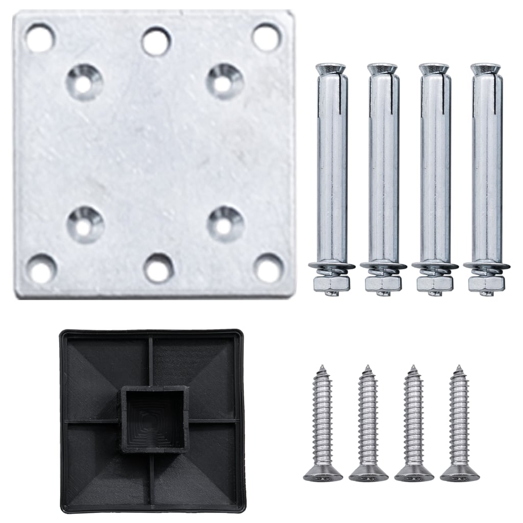 WPC Zaun-Set 2 Quadrate + 1 Schräge 446x186 cm Grau