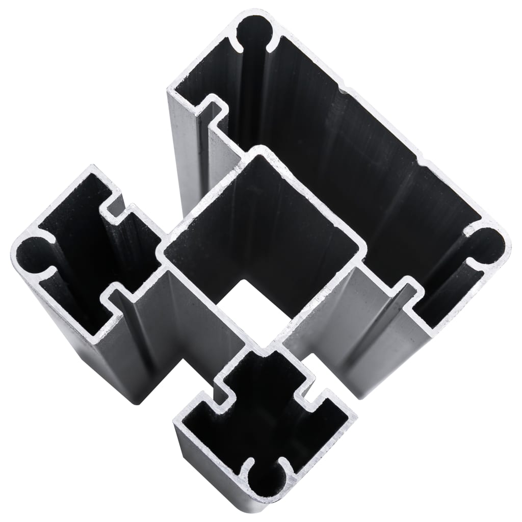 WPC Zaun-Set 2 Quadrate + 1 Schräge 446x186 cm Grau