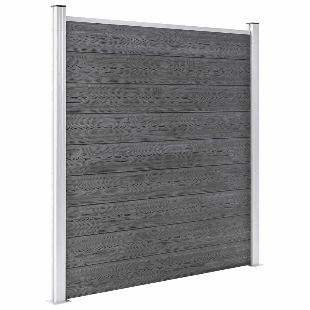WPC Zaun-Set 10 Quadrate + 1 Schräge 1830x186 cm Grau