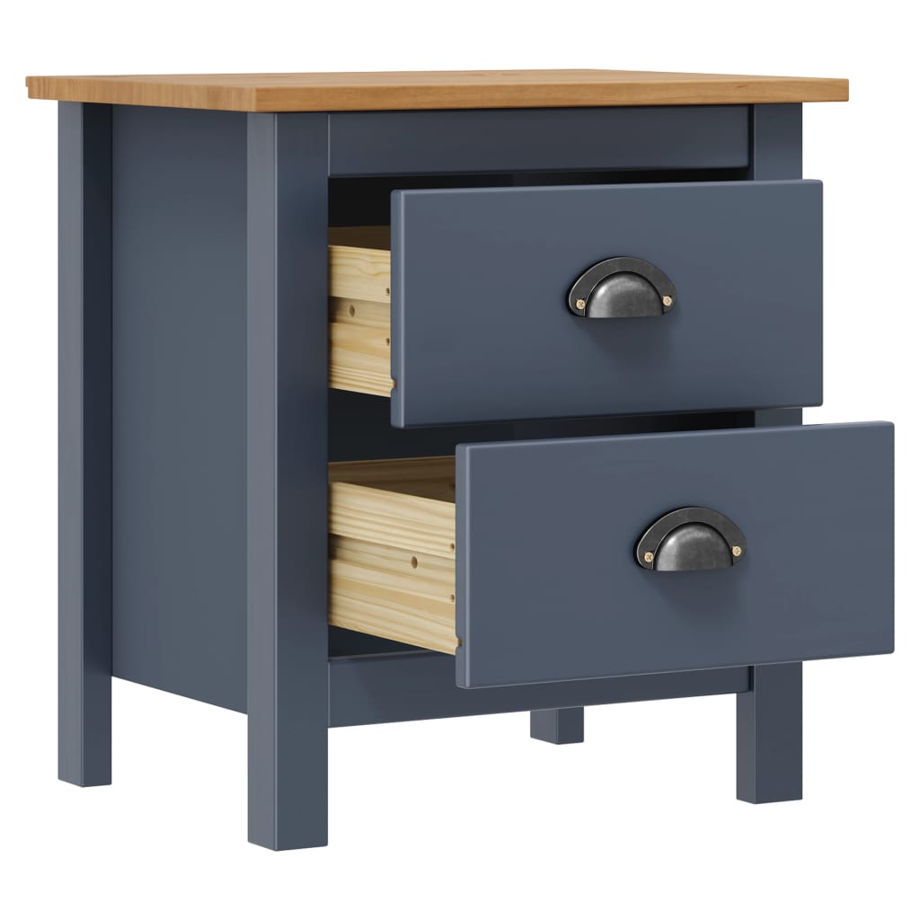 Nachttisch Hill Grau 46x35x49,5 cm Massivholz Kiefer