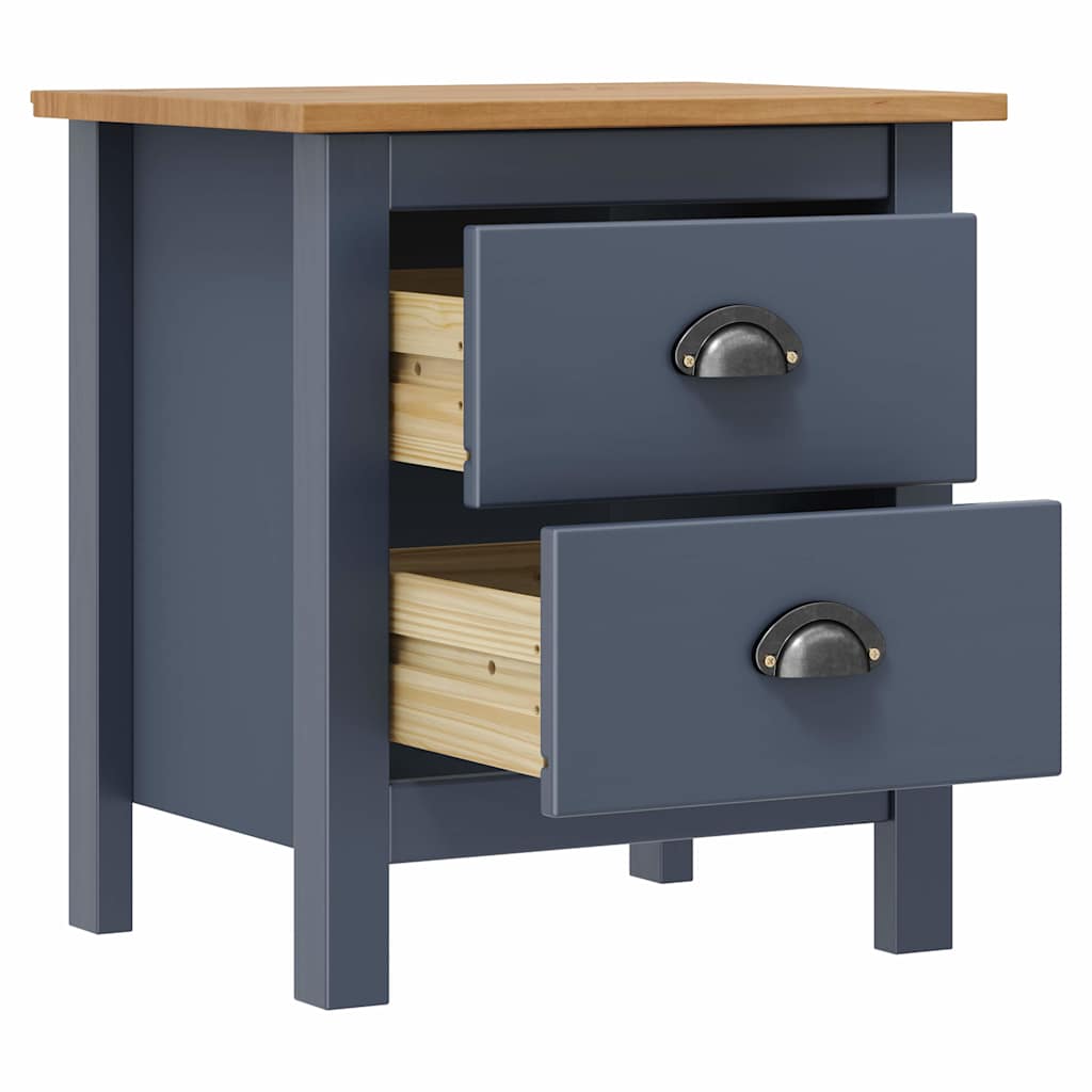 Nachttisch Hill Grau 46x35x49,5 cm Massivholz Kiefer