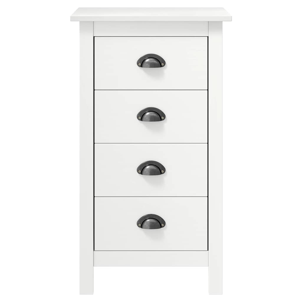 Sideboard Hill Weiß 46x35x80 cm Massivholz Kiefer