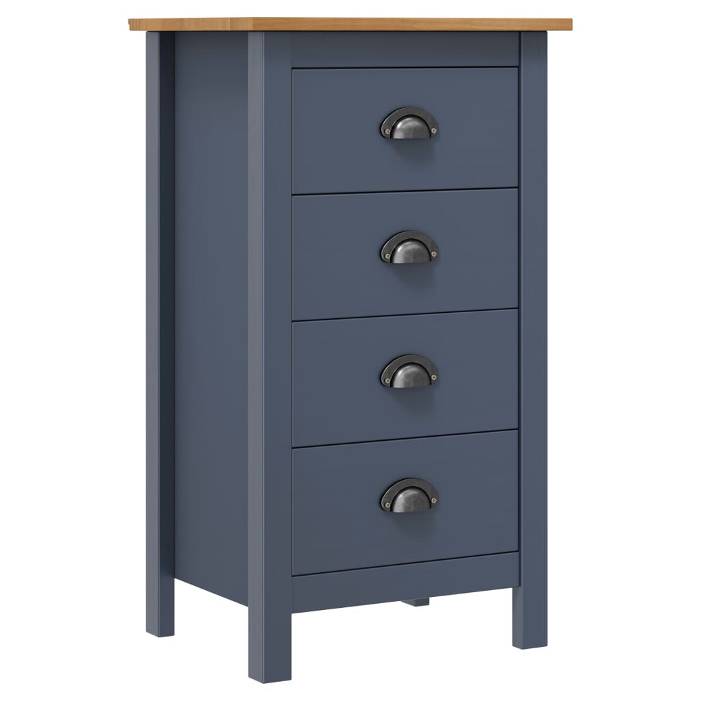 Sideboard Hill Grau 46x35x80 cm Massivholz Kiefer