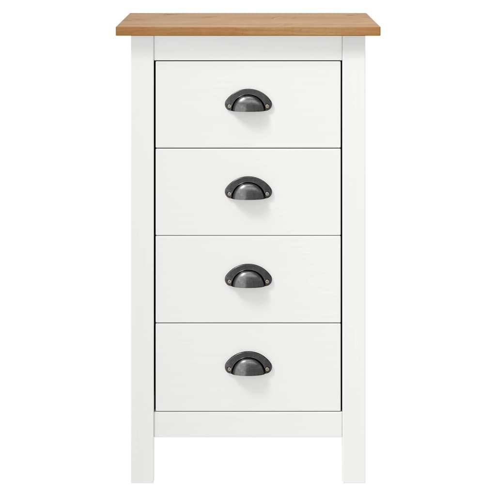 Sideboard Hill Weiß 46x35x80 cm Massivholz Kiefer