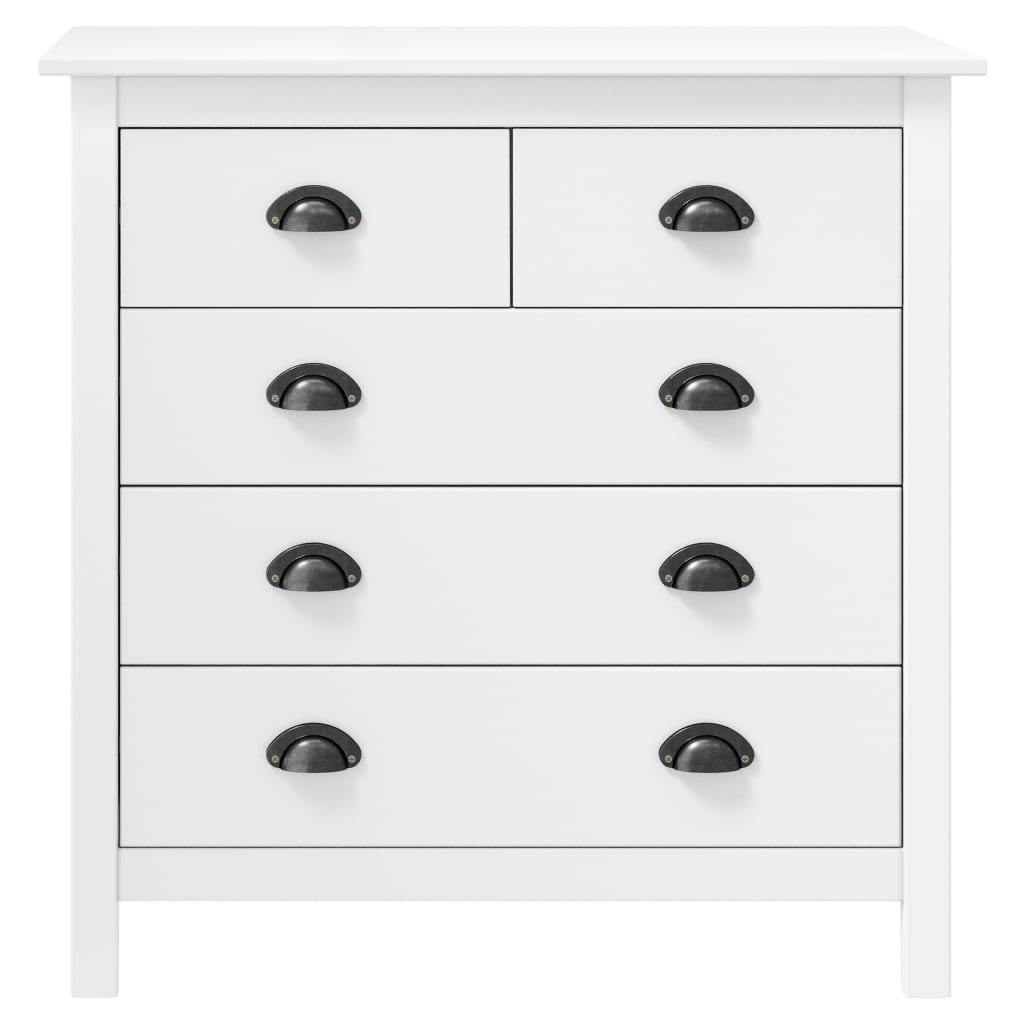Sideboard Hill Weiß 79x40x80 cm Massivholz Kiefer