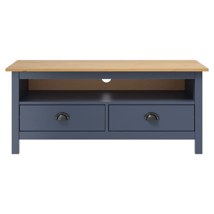 TV-Schrank Hill Grau 110x40x47 cm Kiefer Massivholz