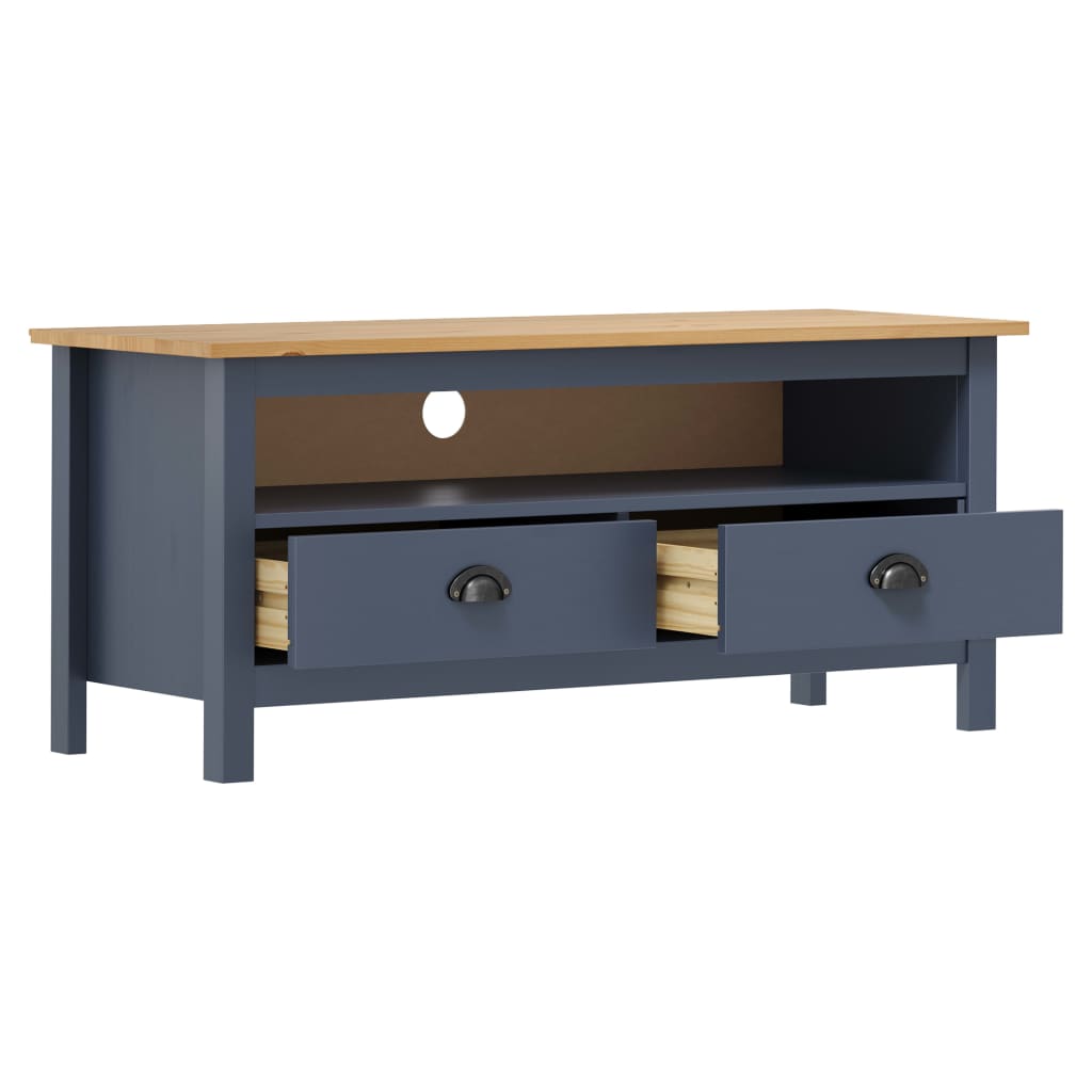 TV-Schrank Hill Grau 110x40x47 cm Kiefer Massivholz