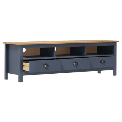 TV-Schrank Hill Grau 158x40x47 cm Massivholz Kiefer
