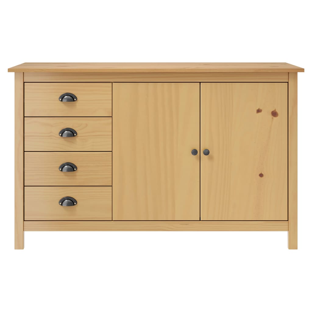 Sideboard Hill Honigbraun 130x40x80 cm Massivholz Kiefer