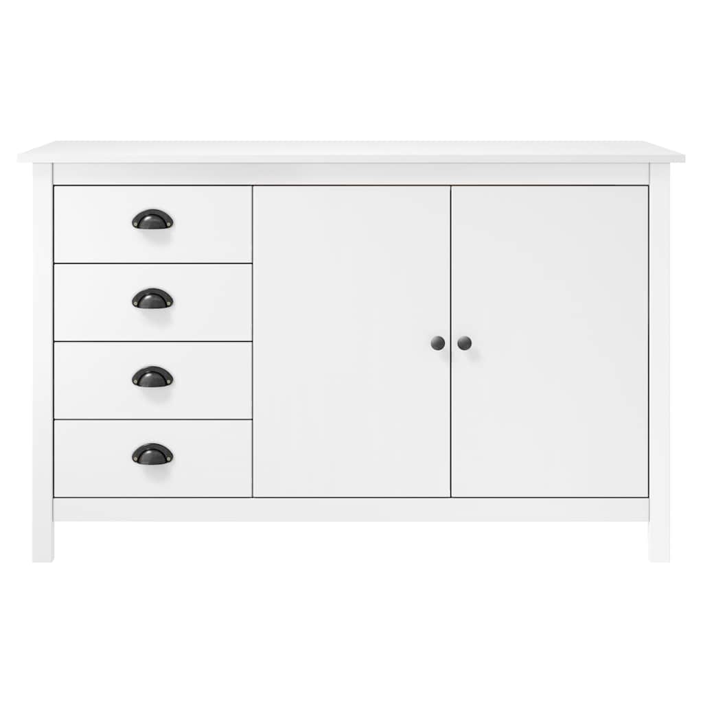 Sideboard Hill Weiß 130x40x80 cm Massivholz Kiefer