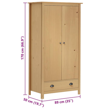 Kleiderschrank mit 2 Türen Hill 89x50x170 cm Massivholz Kiefer