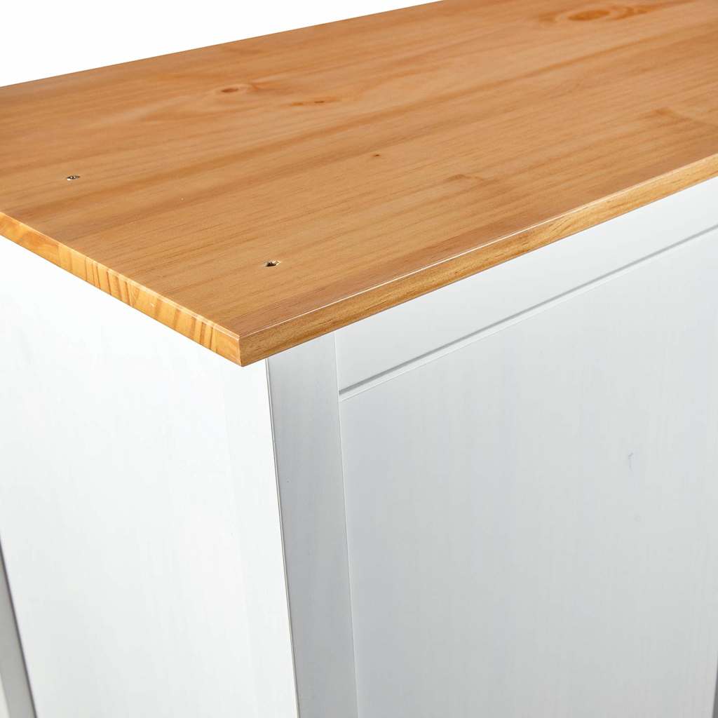 Kleiderschrank mit 3 Türen Hill Weiß 127x50x170 cm Kiefernholz