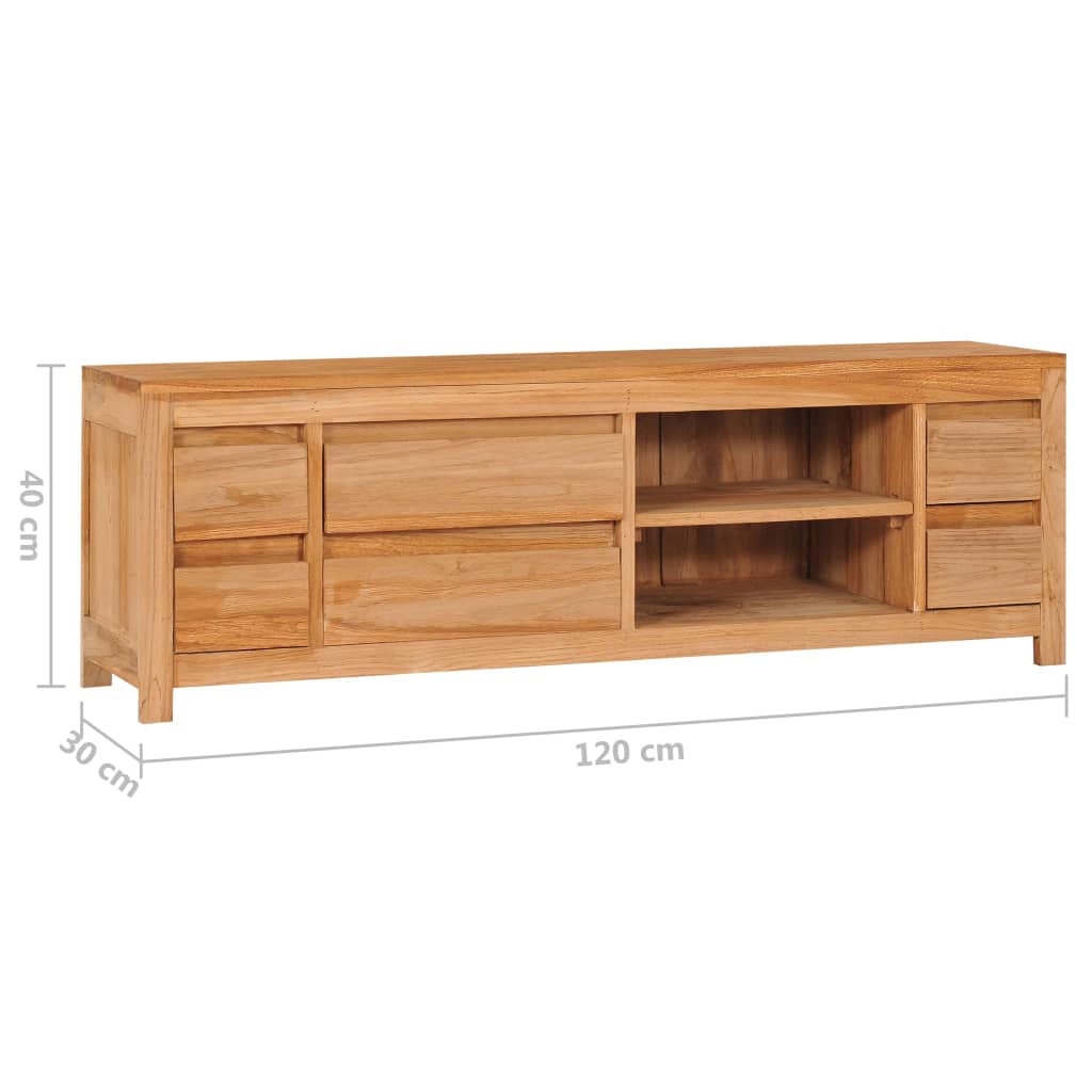 TV-Schrank 120x30x40 cm Massivholz Teak