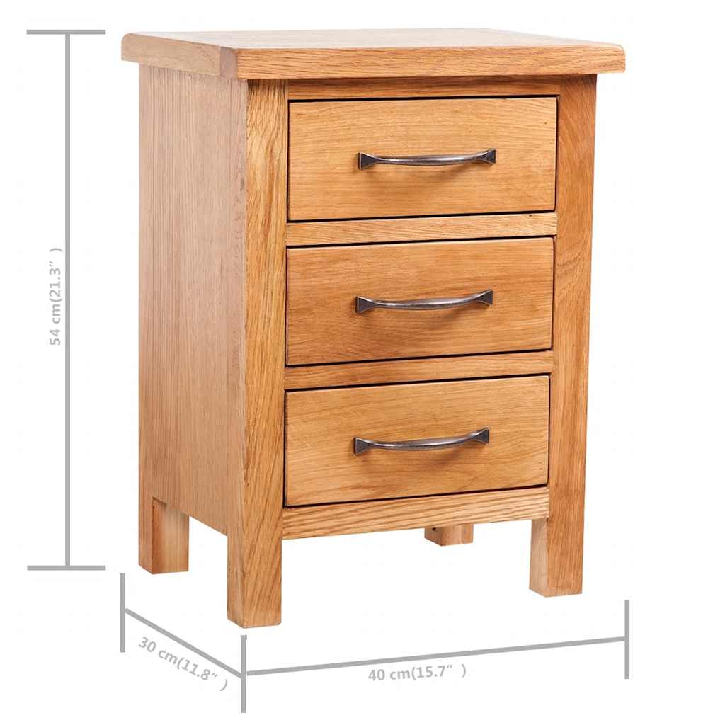 Nachttische 2 Stk. 40x30x54 cm Massivholz Eiche